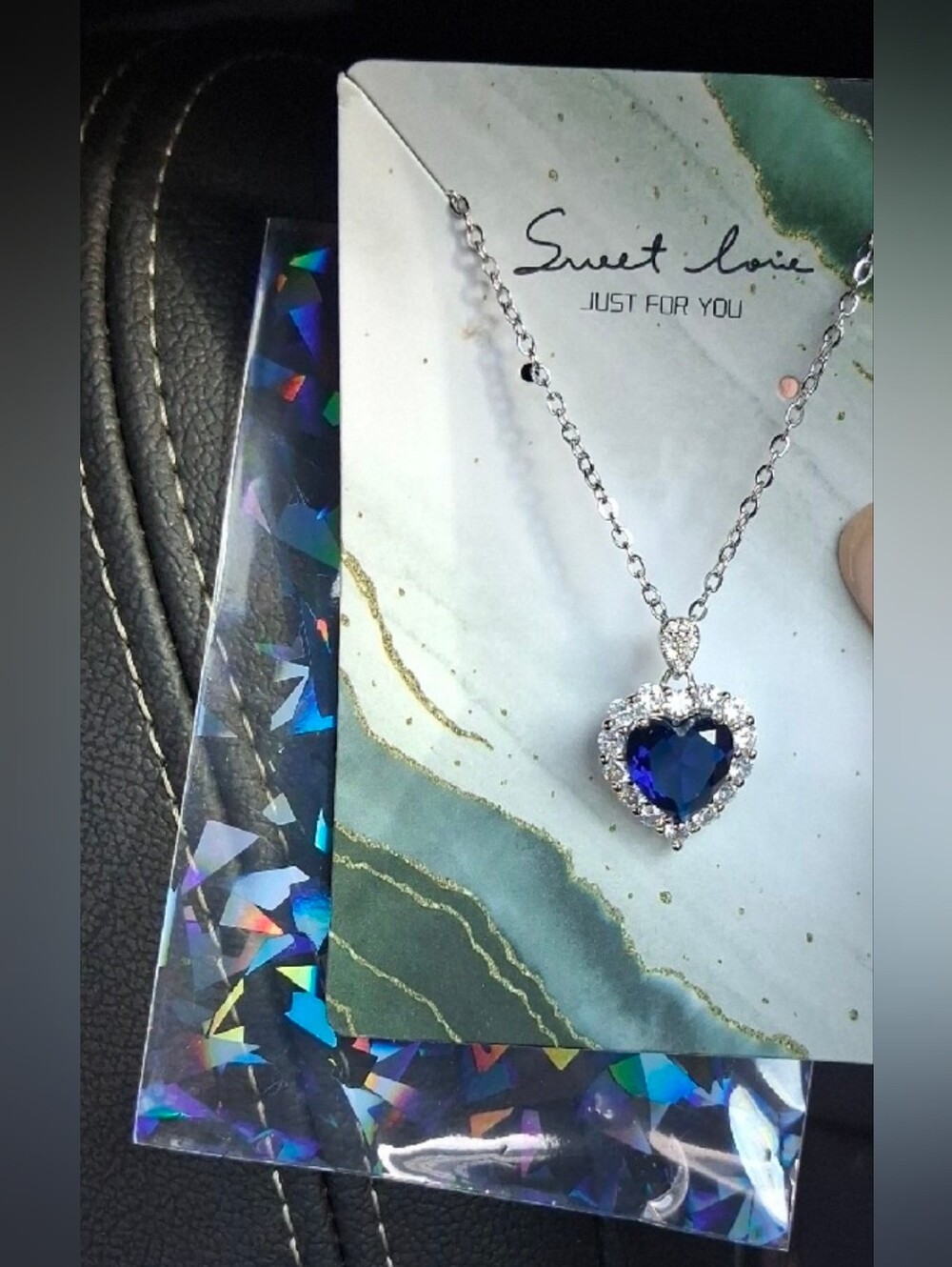 $8 Each Or Bundle 5/$20 Silver Necklace with Blue Heart Pendant - Picture 4 of 8